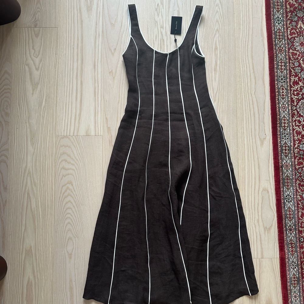 Massimo Dutti Black and White Sleeveless Sheath Dress